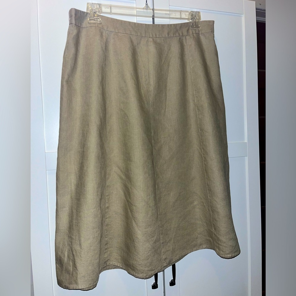 - Kate Hill casual tan a -line linen skirt size 16